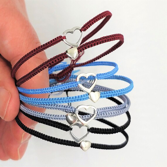 Mother Daughter Bracelet Mommy and Me Matching Bracelets Macrame Bracelet Sterling Silver Heart Bracelet Wish Bracelet Holiday Gift for Her Etsy Ireland