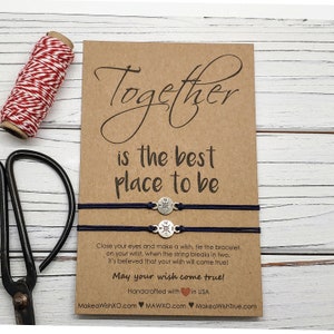 Couples Bracelet Gifts for Him Long Distance Relationship Bracelet Couples Gift for Him Man Gift Friendship Bracelet Together Card for Him