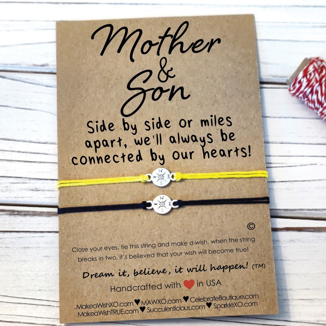 Mother Son Bracelet Wish Bracelet Personalized Gift for Mom Gift From ...