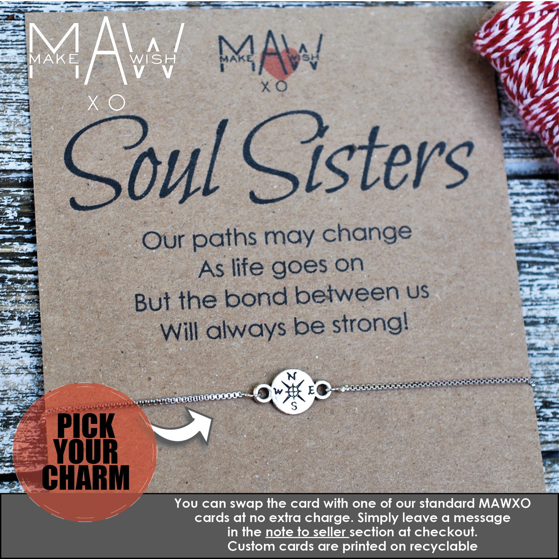 Mother's Day Wish Favour * Wish Bracelet Gift Friendship Sister 