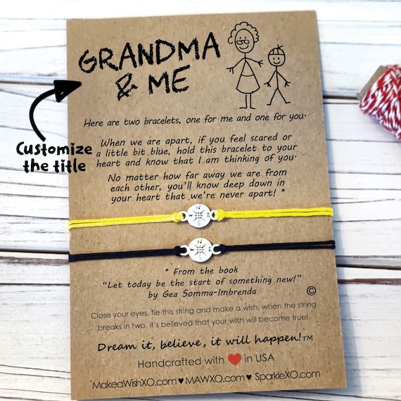 Grandma Gift • Grandma and Me Bracelet • Grandma Grandson Bracelet • Grandma Granddaughter Bracelet • Back To School Grandmother Gift