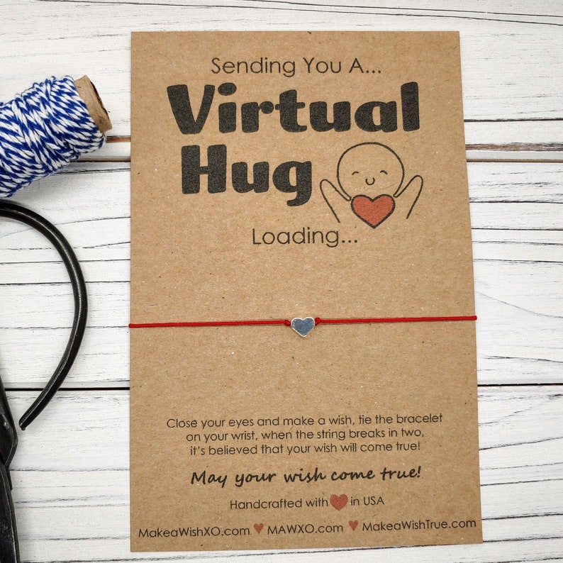 Virtual Hug Friendship Bracelet, Friend Gift Sending you a Virtual Hug Holiday Stocking Stuffer Holidays Gift Distant Family Distant Friend image 1