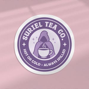 Suriel Tea Co. Sticker – ACOTAR Inspired Vinyl Sticker, Fantasy Bookish Gift for Kindle, Laptop, Journal, BookTok Gift for Readers