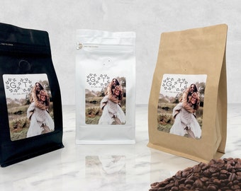 The Perfect Blend - 3 Pack Coffee Favors (8oz), Personalized Coffee Bags and Custom Labels for a memorable & unusual wedding favor