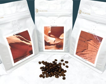 Sampler - Personalized Coffee (three 8oz bags) - Customize a Fresh Roasted Coffee Selection - It's a Perfect Coffee Gift for Coffee Lovers!
