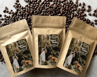 Personalized Coffee Bags - Fresh Roasted Coffee and Custom Label for a Unique Wedding Favor - Perfect Blend for coffee lovers