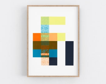 Original Art, Bauhaus Style Art Print. - Mid Century Modern - Minimalist Wall Art - Geometric Artwork