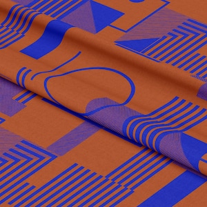 Bauhaus Geometrischer Stoff - Viskose, Leinen, Baumwolle, Jersey - Ideal zum Nähen und Polstern