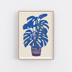 Impression Monstera. Décor botanique. Décor de bureau moderne du milieu du siècle Art mural minimaliste Plante Poster image 1