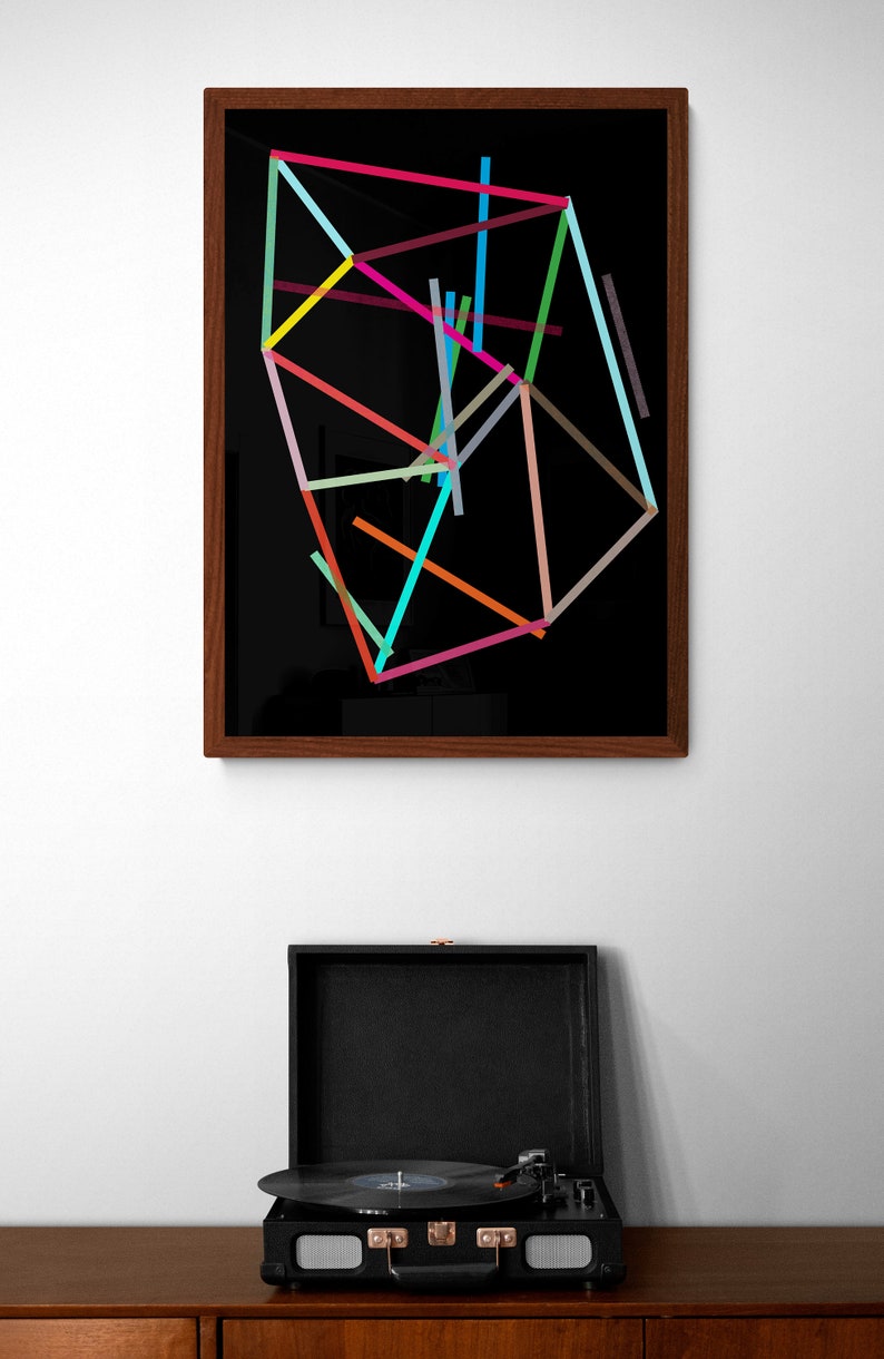 Abstract Wall Art, Minimal geometric art print. Fine art print. Playful wall decor image 9