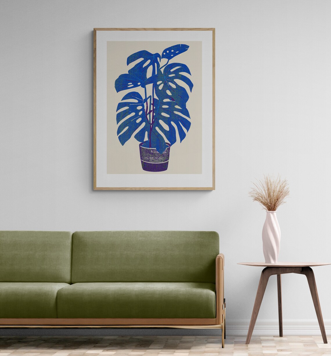 Monstera Print. Botanical Decor. Mid Century Modern, Office Decor Minimalist Wall Art Plant Poster image 4