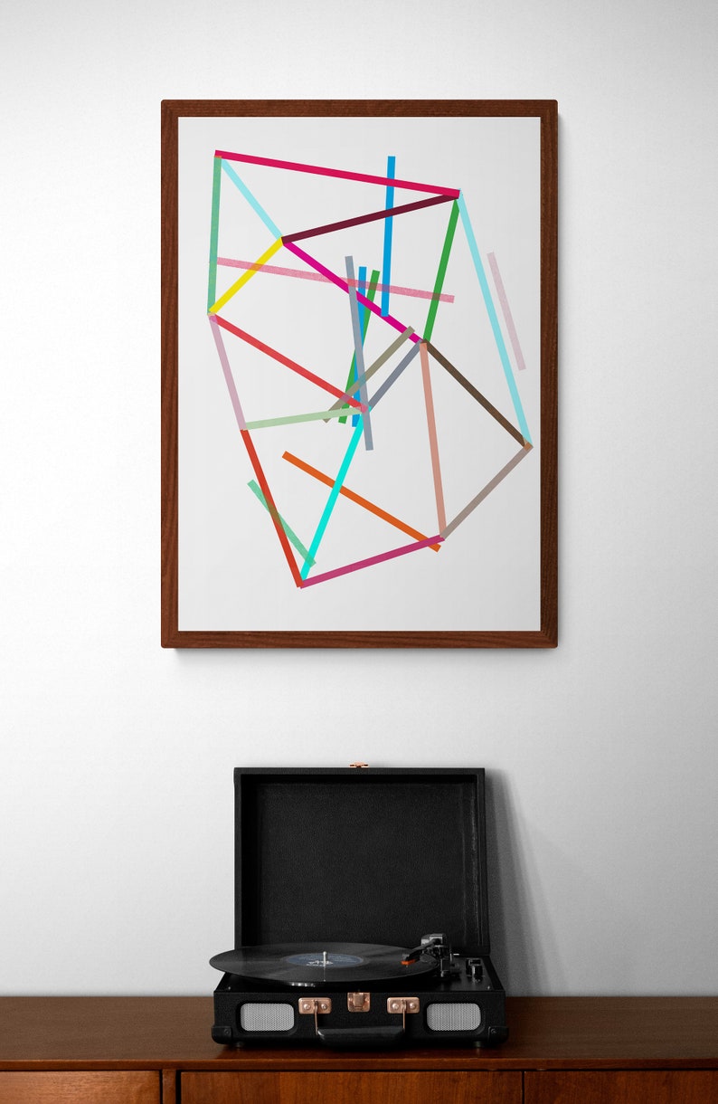 Abstract Wall Art, Minimal geometric art print. Fine art print. Playful wall decor image 4