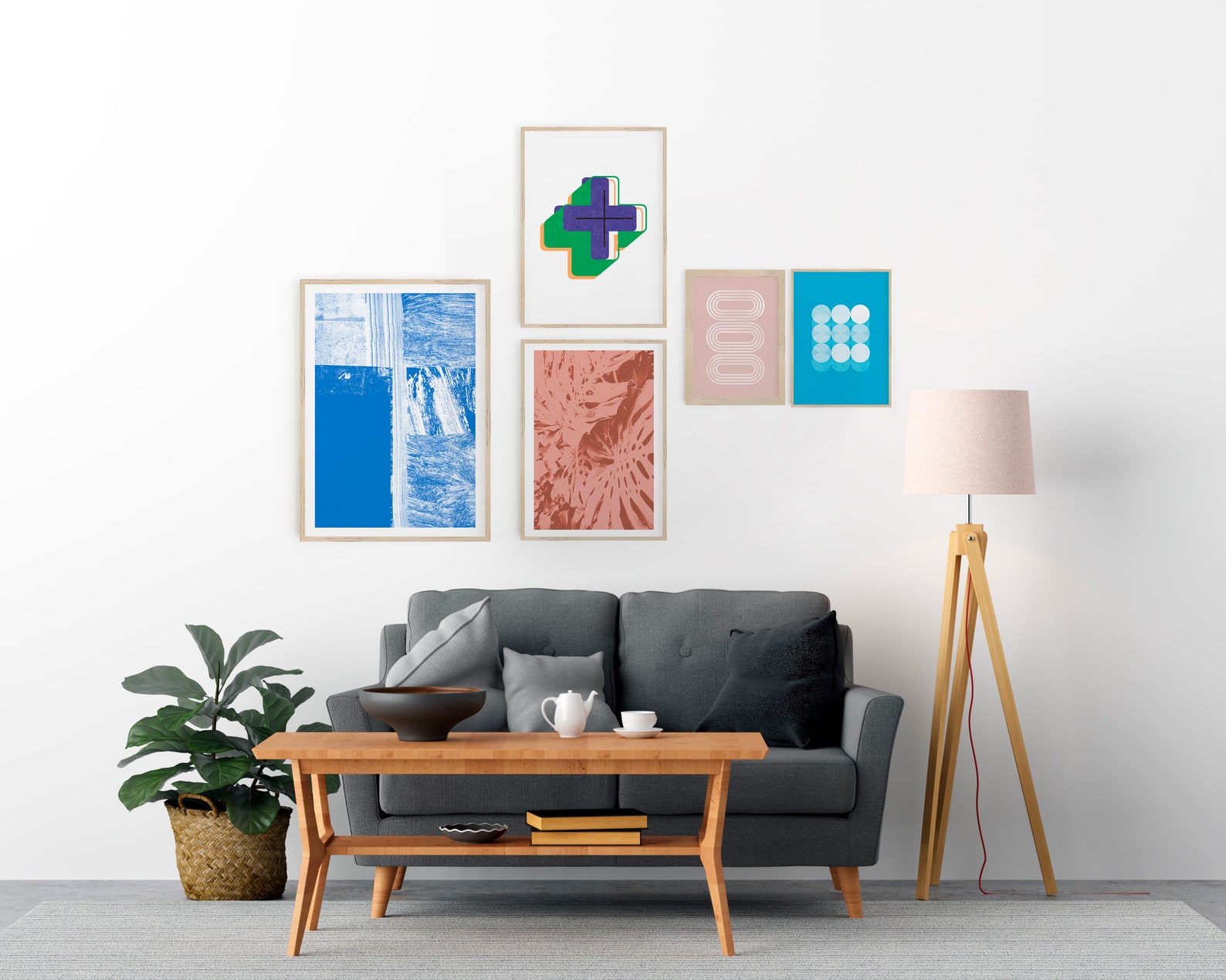 Gallery Wall Prints Set Living Room Decor Set of 5 Etsy