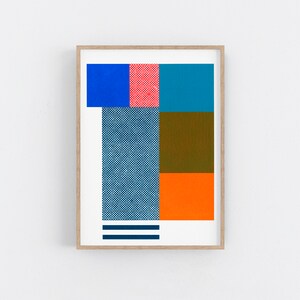 Bauhaus Style Art Print. Mid Century Modern, Minimalist Wall Art. Geometric Artwork. Original Art.