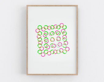 Abstract Screen Print. Serigraph Print. Mid Century Home Decor. Unique wall art. Moiré Print