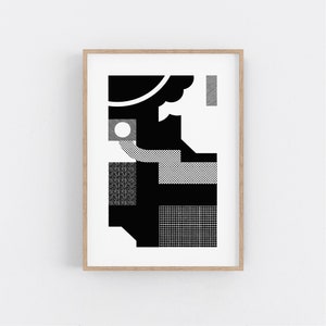 Black and White Serigraph Print . Mid Century Modern Art. Minimalist Living Room Decor. Original Art. Limited Edition.