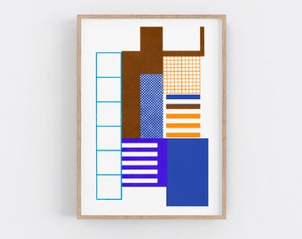 Kunstdruck im Bauhaus-Stil. Wohnzimmer Art. Giclée Druck. Wandbilder Wohnzimmer, Kunst für praxisräume oder Büro.