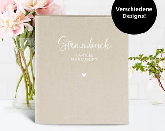 Family register for storing your marriage certificate at the registry office, personalized in DIN A4 and DIN A5 sizes.