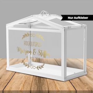 Adesivo para caixa de correio de casamento/estufa para presentes em dinheiro e cartões de casamento "gavinhas", personalizado
