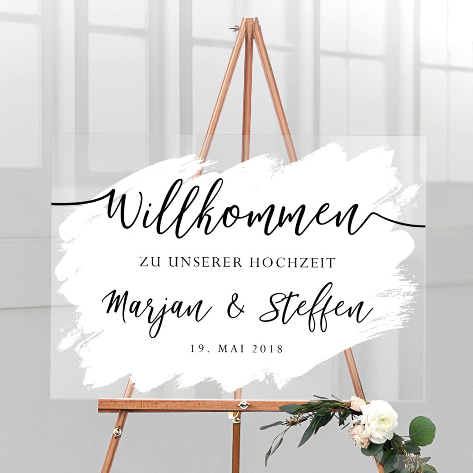 Hochzeit Acrylschild weiß