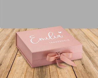 Geschenkbox für Brautjungfern und Trauzeugin "Emilia", Bridesmaid Gift Box, Maid of Honor, Trauzeugengeschenk, Geschenk personalisiert