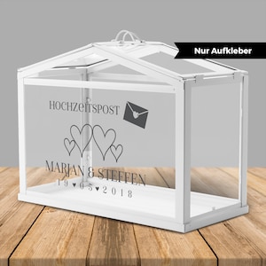 Adesivo para caixa de correio de casamento/estufa para presentes monetários e cartões para o casamento "envelope", personalizado