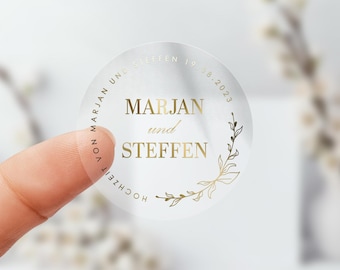 Personalized stickers for wedding favors, decorations, envelopes, etc.