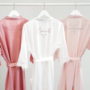 Dressing gown / bathrobe / kimono for wedding, JGA, getting ready for bride and maid of honor, bridesmaid, personalized