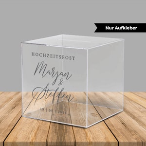 Sticker for acrylic box for monetary gifts and cards for the wedding "Aaliyah", personalized