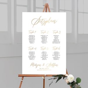 Plan de salle pour le mariage personnalisé avec le nom souhaité en verre acrylique blanc, format portrait