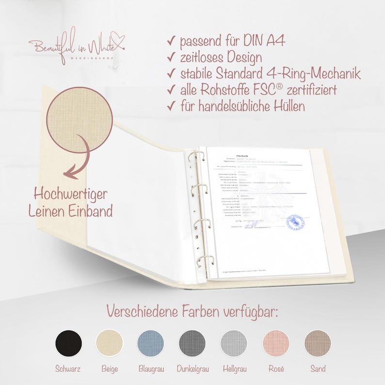 Family register for storing your marriage certificate at the registry office, personalized in DIN A4 and DIN A5 sizes. image 6