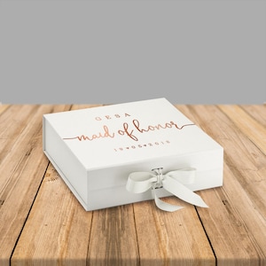 Caja de regalo para damas de honor y dama de honor, Caja de regalo de dama de honor, Dama de honor, Regalo de boda, Regalo de padrino, Regalo personalizado