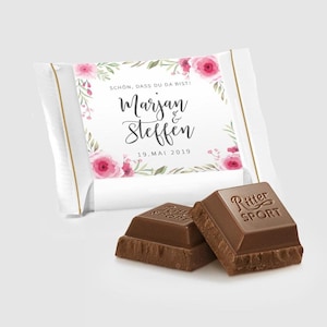 Ritter Sport Mini Wedding guest gift ready-made - nice that you are here! "Spring Blossom" - starting at just 0.99 euros per piece!