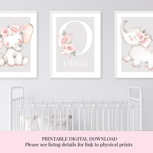 DIGITAL DOWNLOAD Printable Nursery Wall Art Baby Name Art Etsy