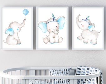 baby room elephant wall art