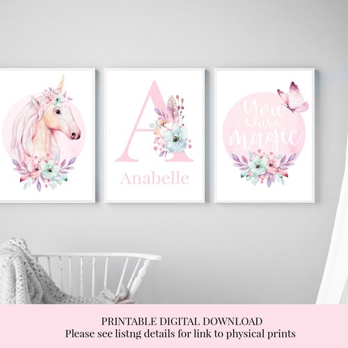 DIGITAL DOWNLOAD Printable Nursery Wall Art Baby Name Art Etsy