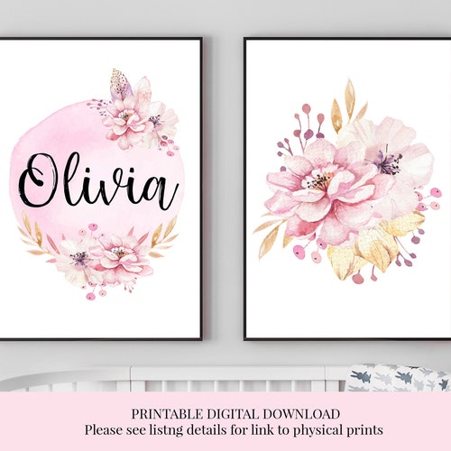 DIGITAL DOWNLOAD Printable Nursery Wall Art Baby Name Art Etsy