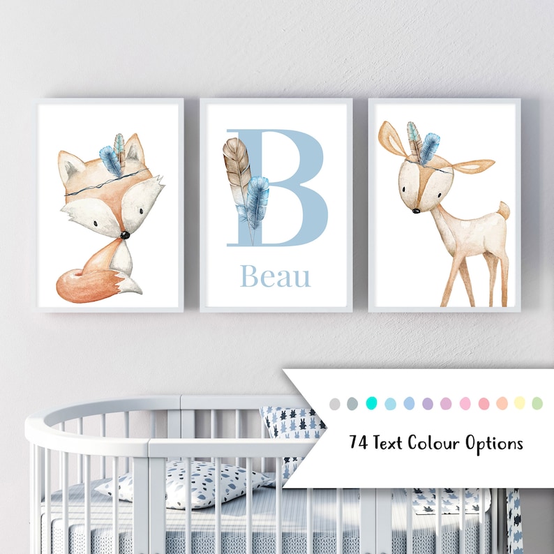 Customised Baby Name Wall Prints Boys Room Nursery Decor Etsy Australia
