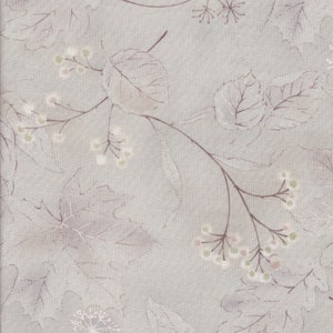 Patchwork fabric, Japanese fabric cotton in beige, brown with different leaves.