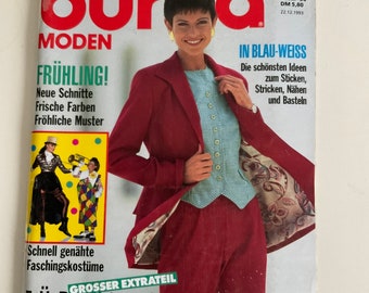 Burda Moden 1 / 94 Fashion Magazine Sewing Knitting Handicrafts