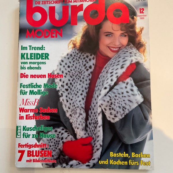 Burda Moden 12/89  Modemagazin Nähen Stricken