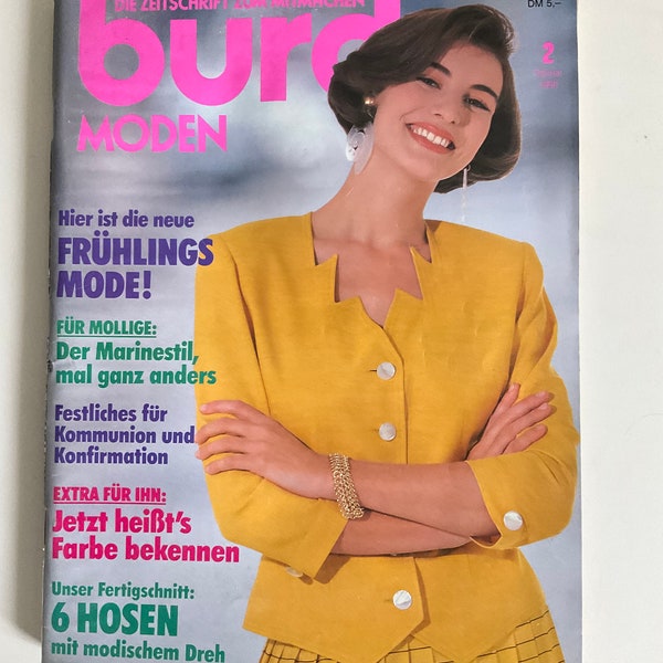 Burda Moden 02/90  Modemagazin Nähen