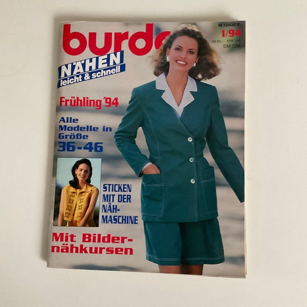 Burda Moden  1 / 94  Modemagazin Nähen Stricken Basteln