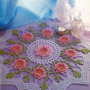 Crochet Doily Pattern,Floral ,Vintage Irish, Pdf Instant download