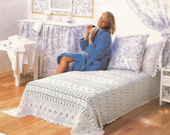 Crochet Bedspread Pattern, Vintage , pdf instant download