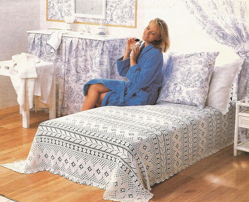 Crochet Bedspread Pattern, Vintage , Pdf Instant Download - Etsy