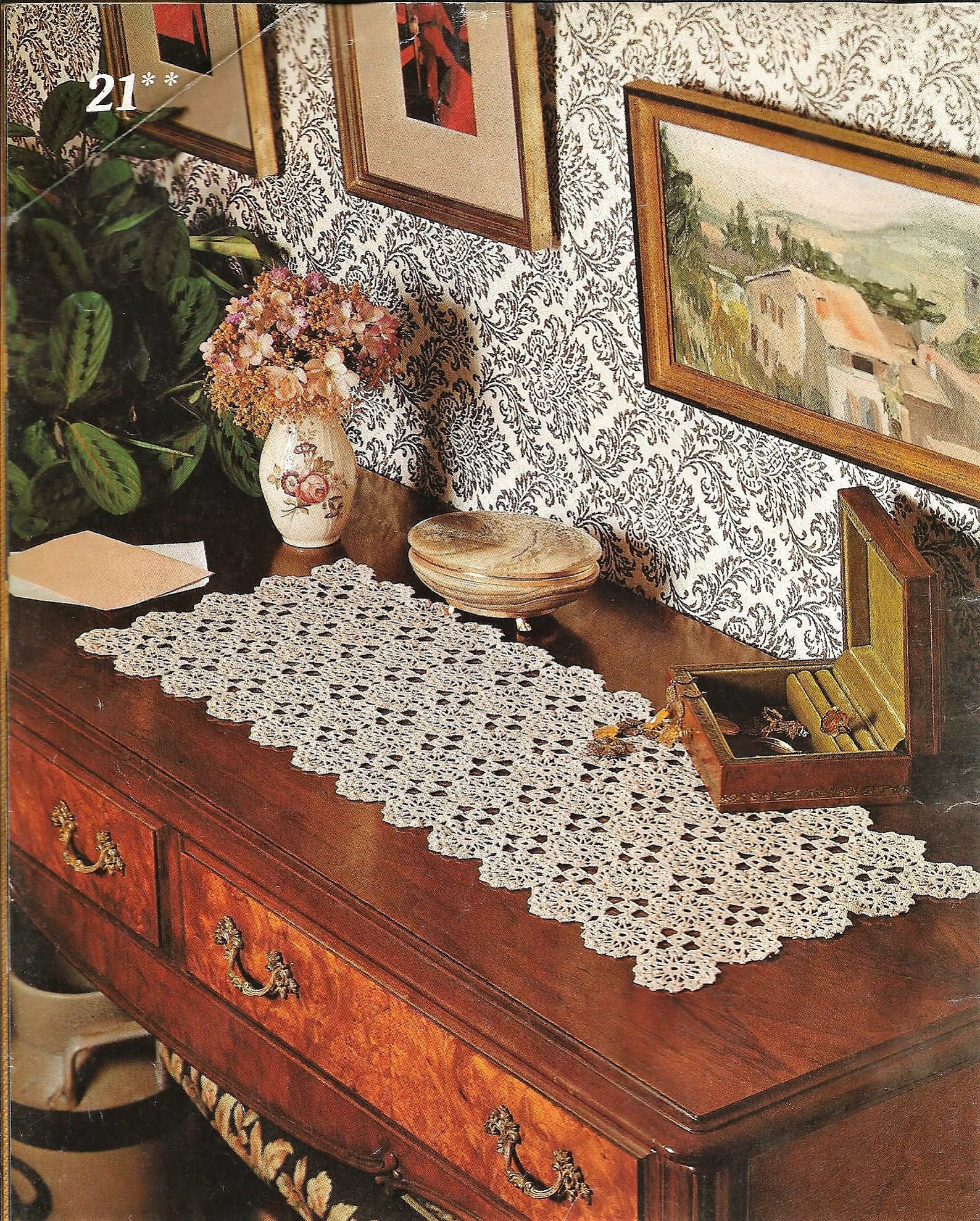 Crochet Runner Patternvintage motif Pdf Instant Download Etsy