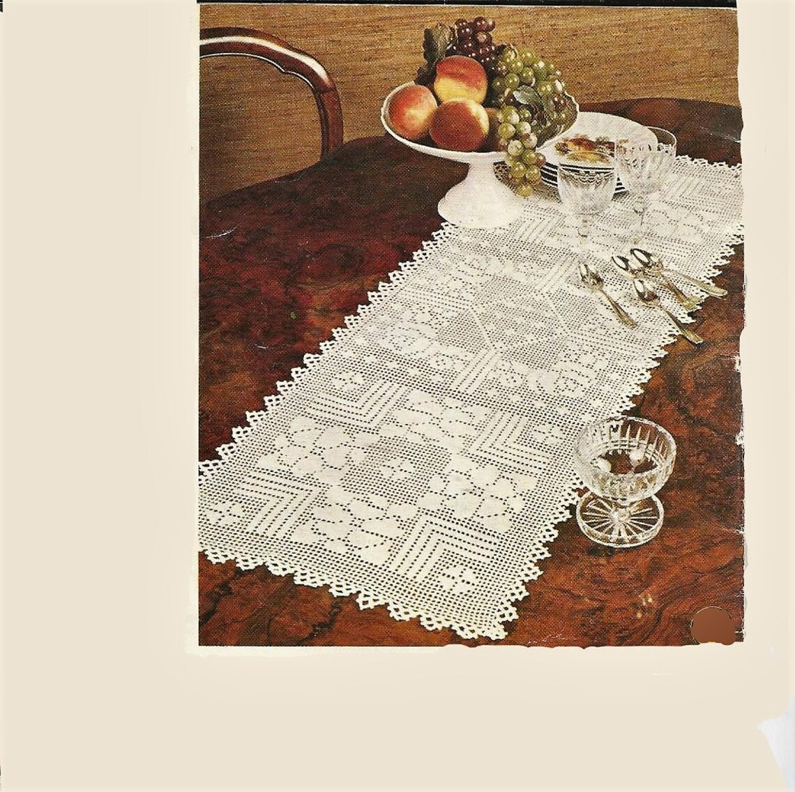 Crochet Table Runner Pattern, Floral Motif, Pdf Instant Download - Etsy