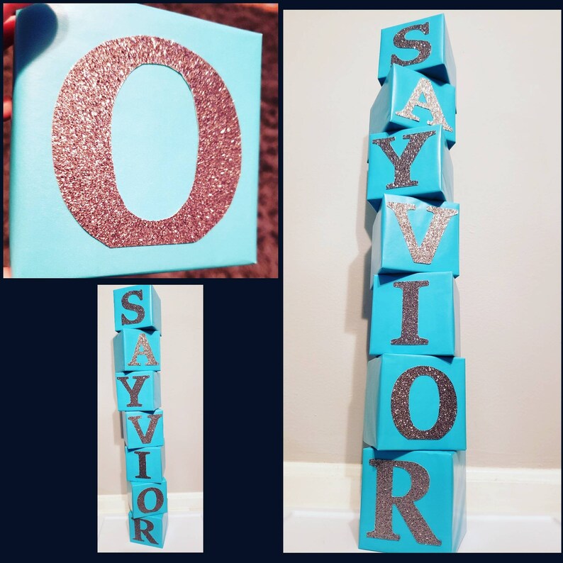 Baby shower décor Name Boxes 4 inches Custom Baby Shower Etsy