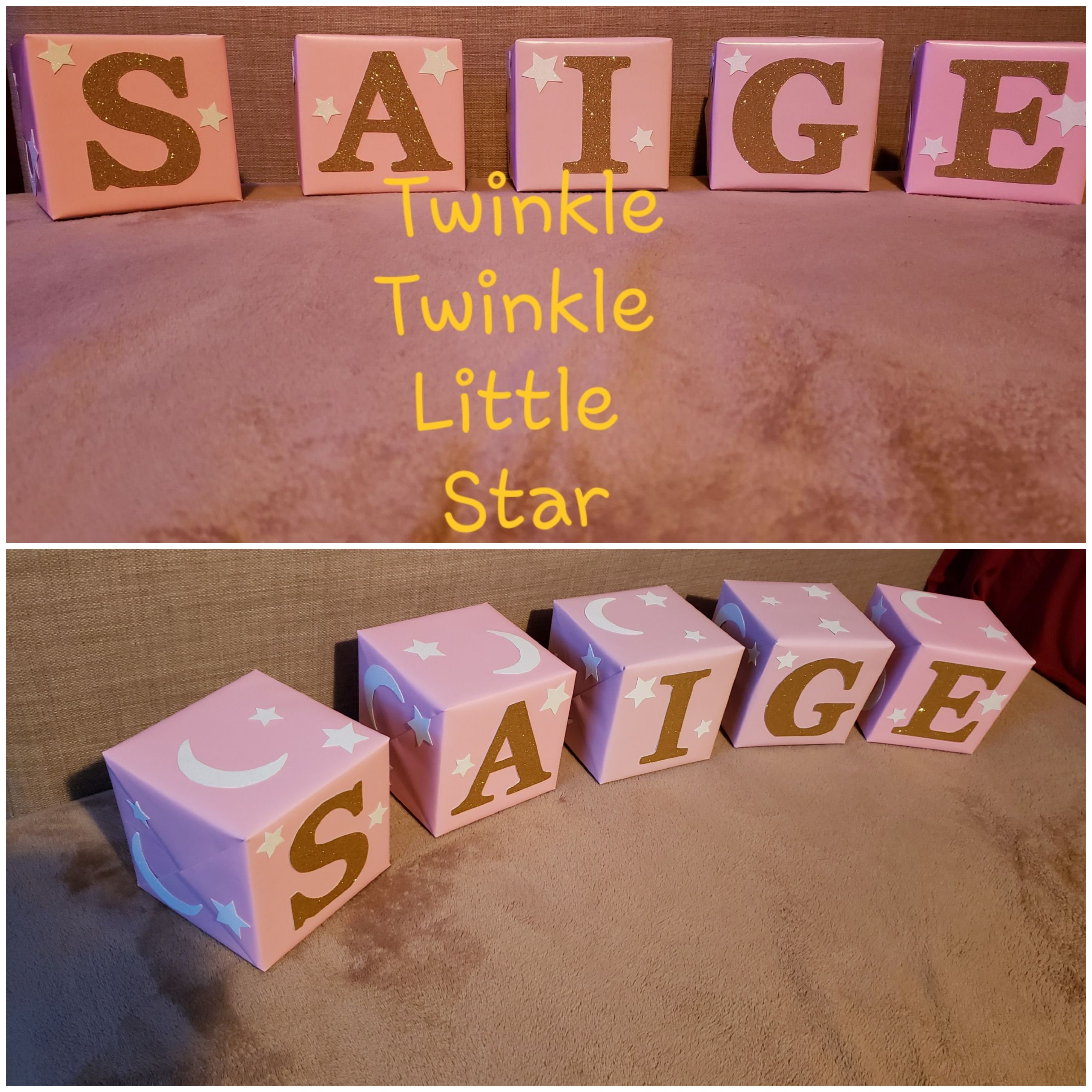 Baby shower décor Name Boxes 4 inches Custom Baby Shower Etsy